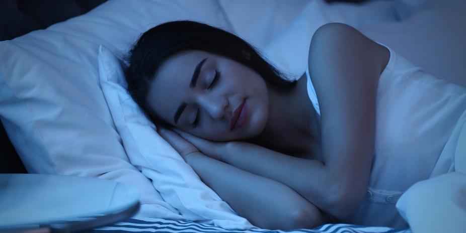 A woman with good sleep quality