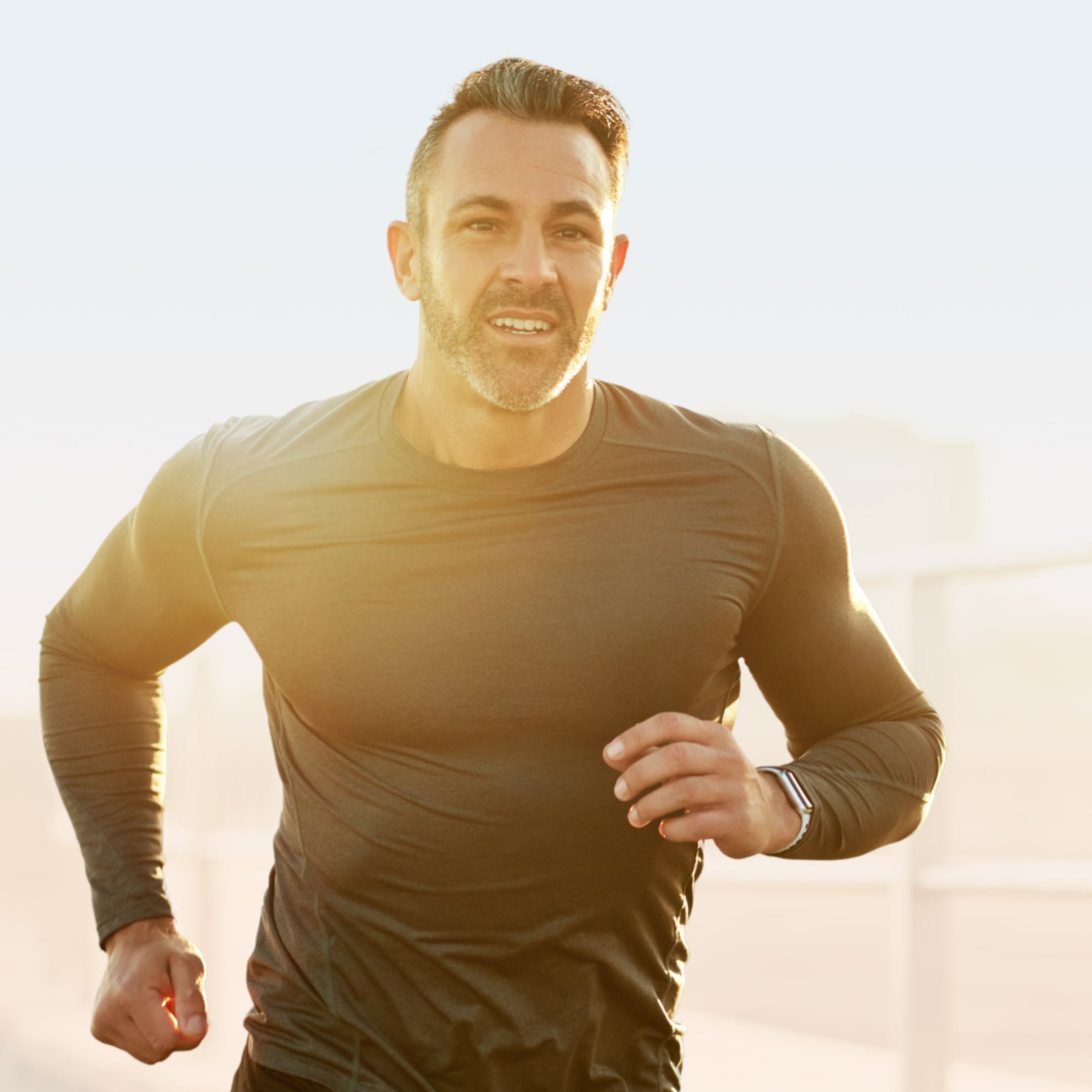 Man running with less inflammation from LDN therapy